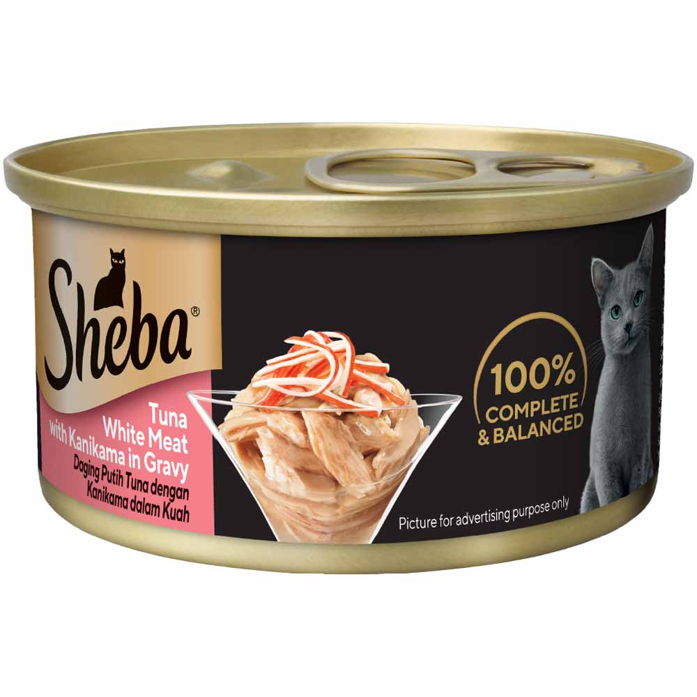 Sheba Tuna White Meat with Kanikama in Gravy Canned Cat Food 85g x 24