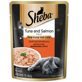 20% OFF: Sheba Tuna & Salmon Pouch Cat Food 70g x 12