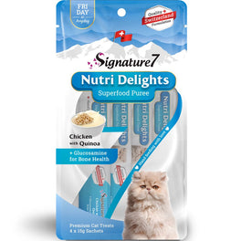 Signature7 Nutri Delights Superfood Chicken With Quinoa & Glucosamine (Fri) Puree Cat Treats 60g