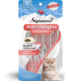 Signature7 Nutri Delights Superfood Mackerel With Chia Seed & FOS (Sun) Puree Cat Treats 60g
