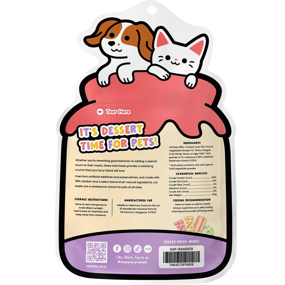 10% OFF: Singapaw Candy, Waffle & Ice Cream Freeze-Dried Mini Snacks Treats For Cats & Dogs 40g