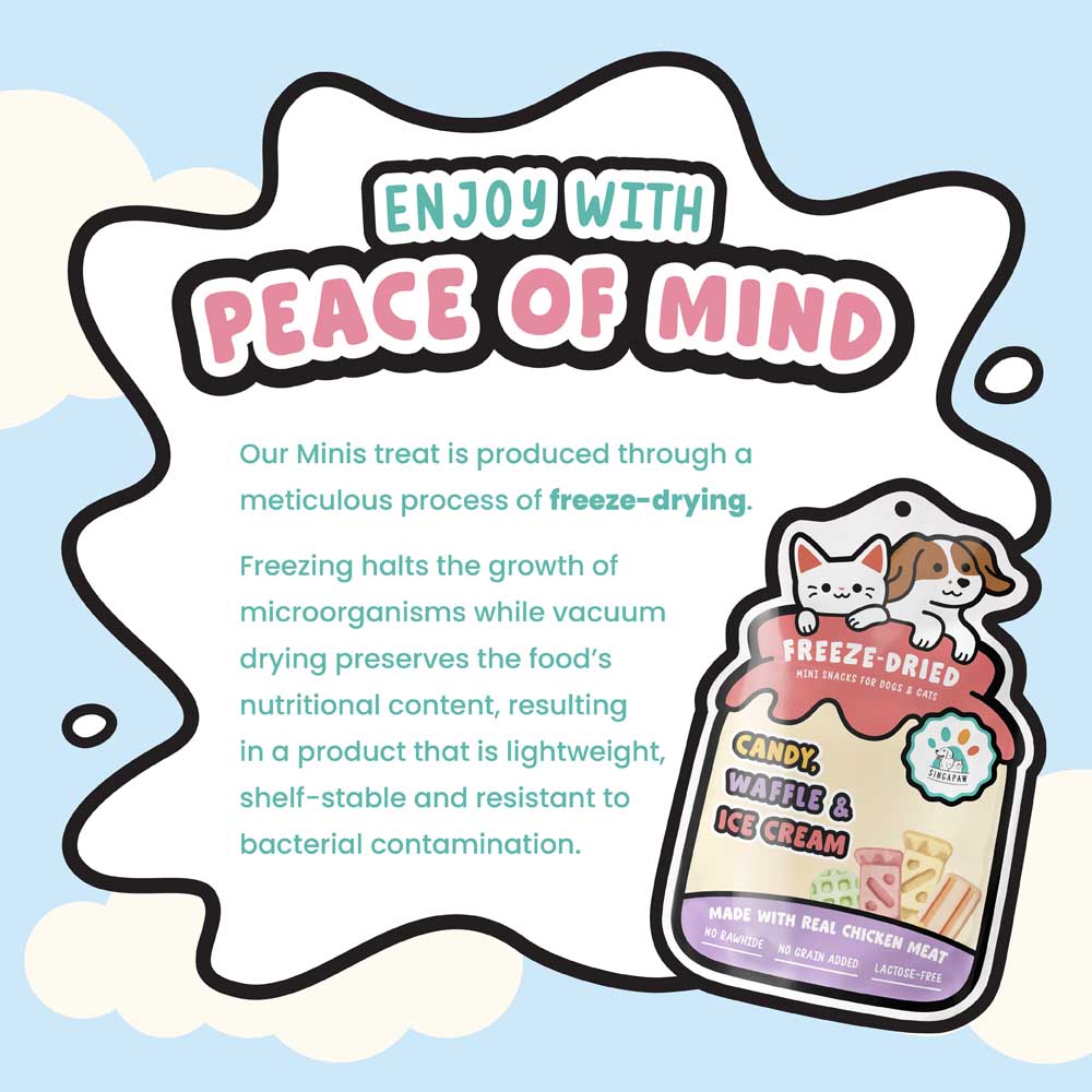 10% OFF: Singapaw Candy, Waffle & Ice Cream Freeze-Dried Mini Snacks Treats For Cats & Dogs 40g