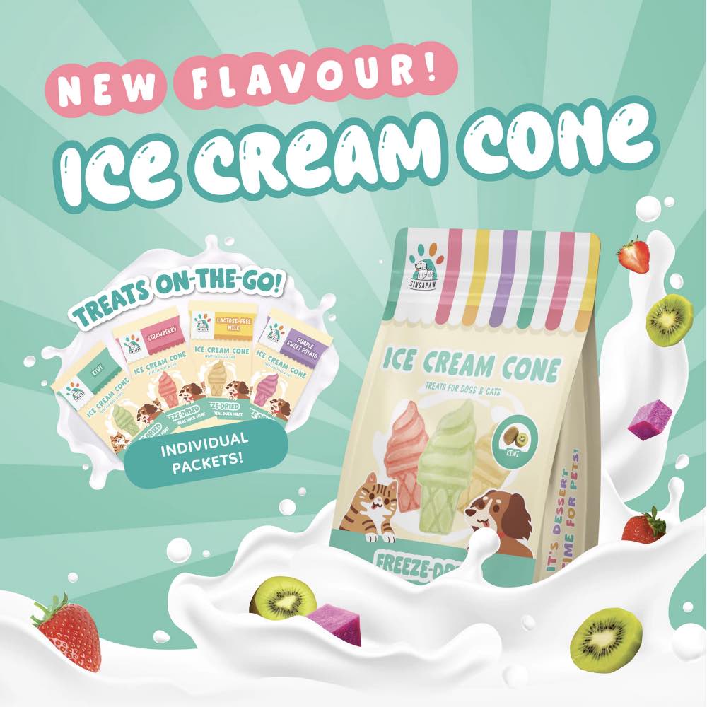 18% OFF: Singapaw Ice Cream Cone Duck Freeze-Dried Treats For Cats & Dogs 48g