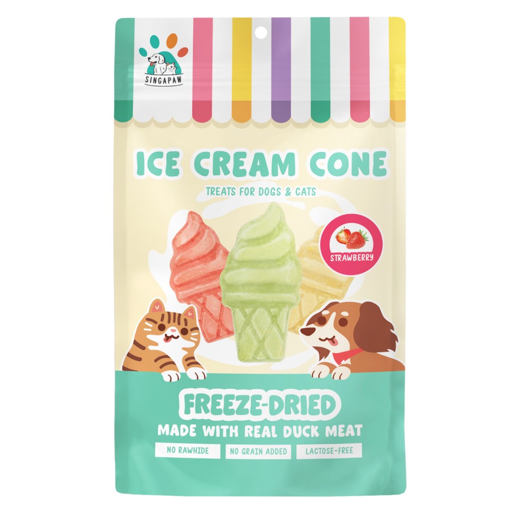 18% OFF: Singapaw Ice Cream Cone Duck Freeze-Dried Treats For Cats & Dogs 48g