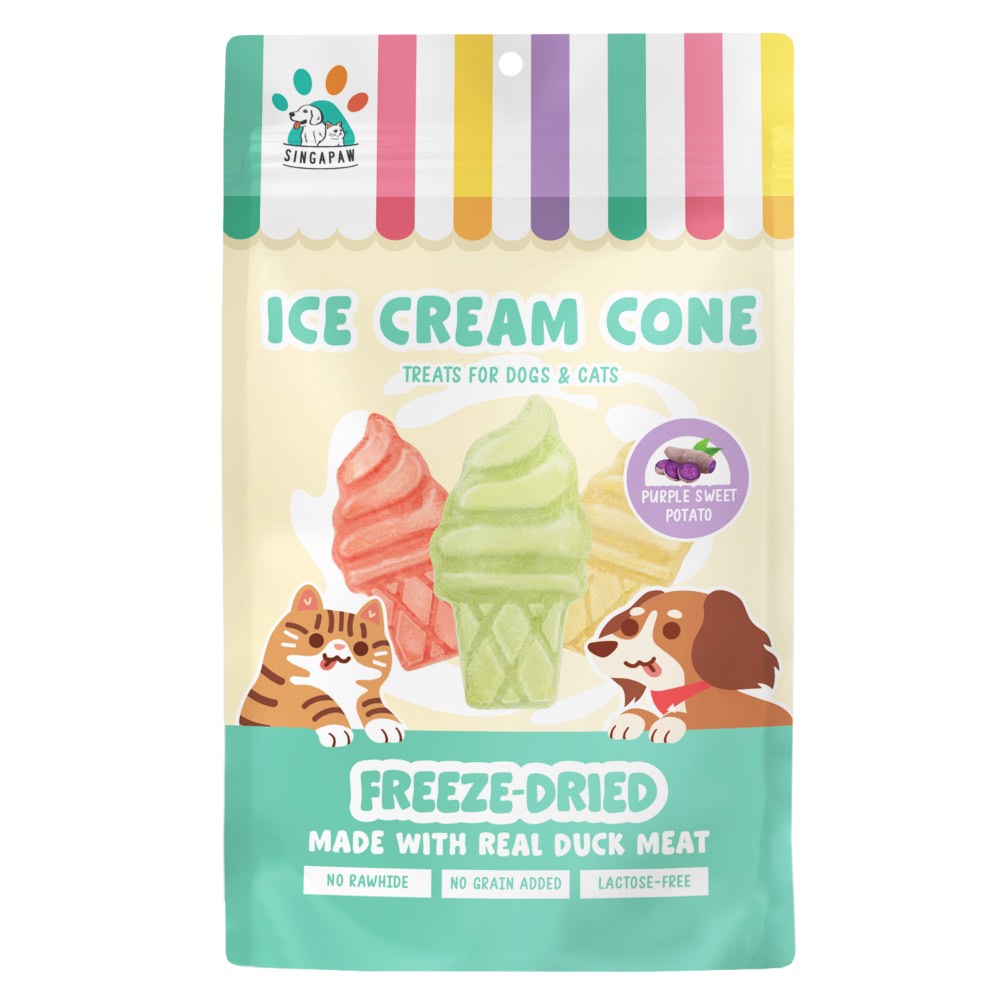 18% OFF: Singapaw Ice Cream Cone Duck Freeze-Dried Treats For Cats & Dogs 48g