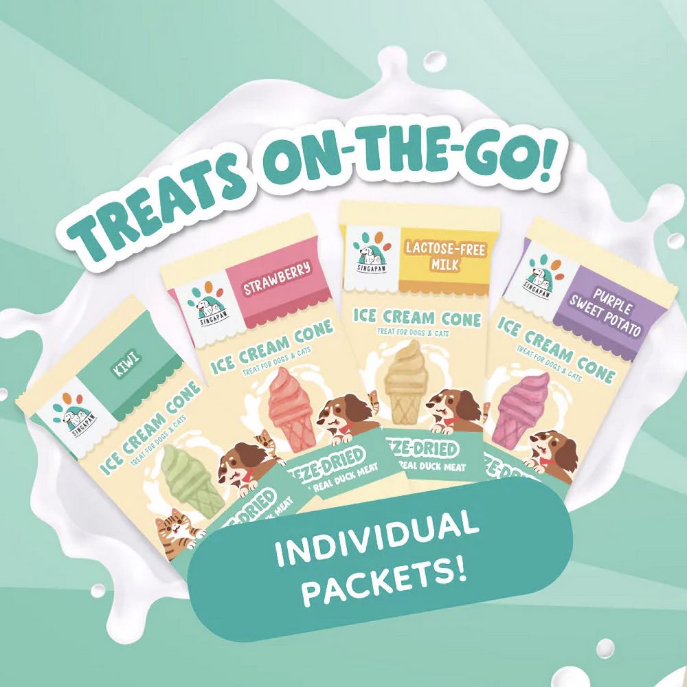 18% OFF: Singapaw Ice Cream Cone Duck Freeze-Dried Treats For Cats & Dogs 48g