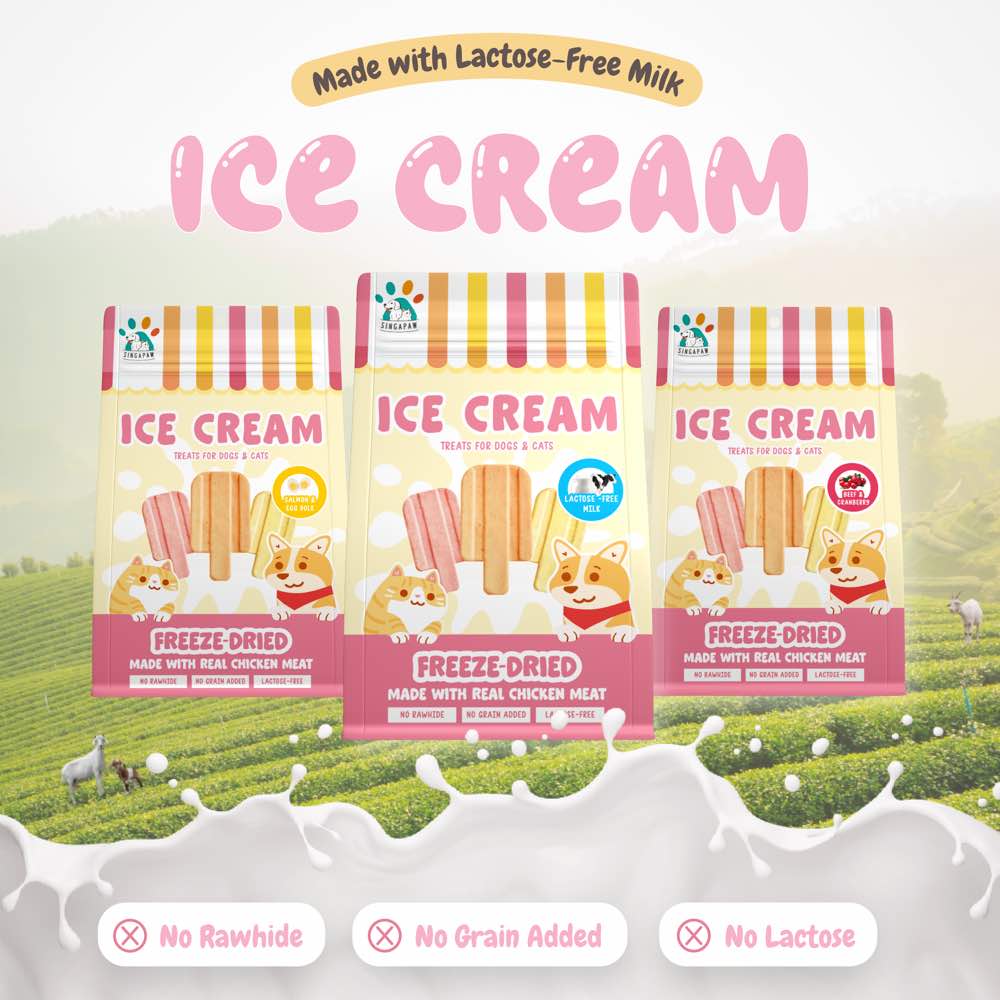 $3 OFF (Exp1May26): Singapaw Ice Cream Chicken With Beef & Cranberry Grain-Free Freeze-Dried Treats For Cats & Dogs 48g
