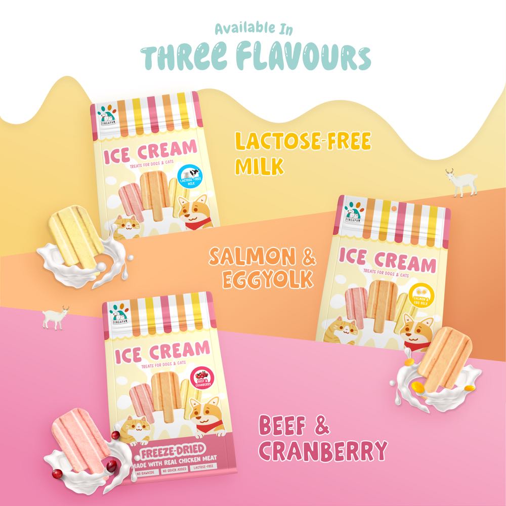 $3 OFF (Exp1May26): Singapaw Ice Cream Chicken With Beef & Cranberry Grain-Free Freeze-Dried Treats For Cats & Dogs 48g