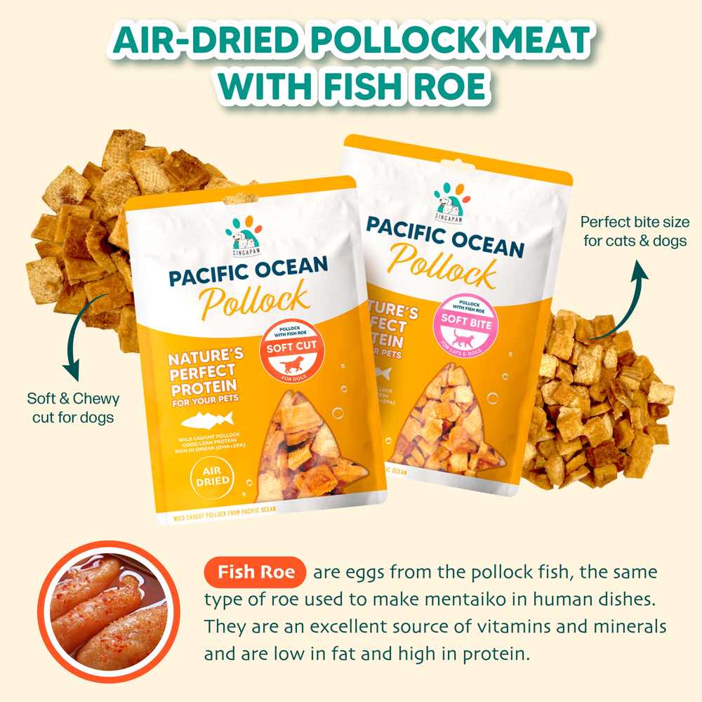 Pacific Cod Roe Alaska Singapaw Pacific Ocean Pollock With Fish Roe Soft Bite Air-Dried Treats ...