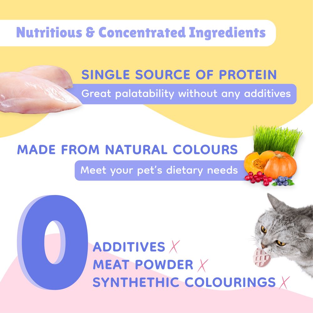 18% OFF: Singapaw Waffle Chicken & Goat Milk Grain-Free Freeze-Dried Treats For Cats & Dogs 120g