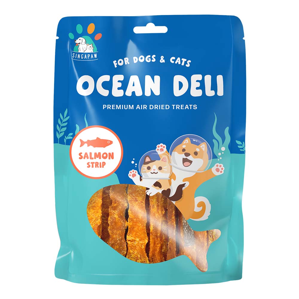 Singapaw Ocean Deli Salmon Prime Strip Air-Dried Dog Treats 70g