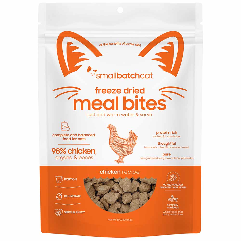 Smallbatch Chicken Meal Bites Complete & Balanced Freeze Dried Cat Food 10oz - Kohepets