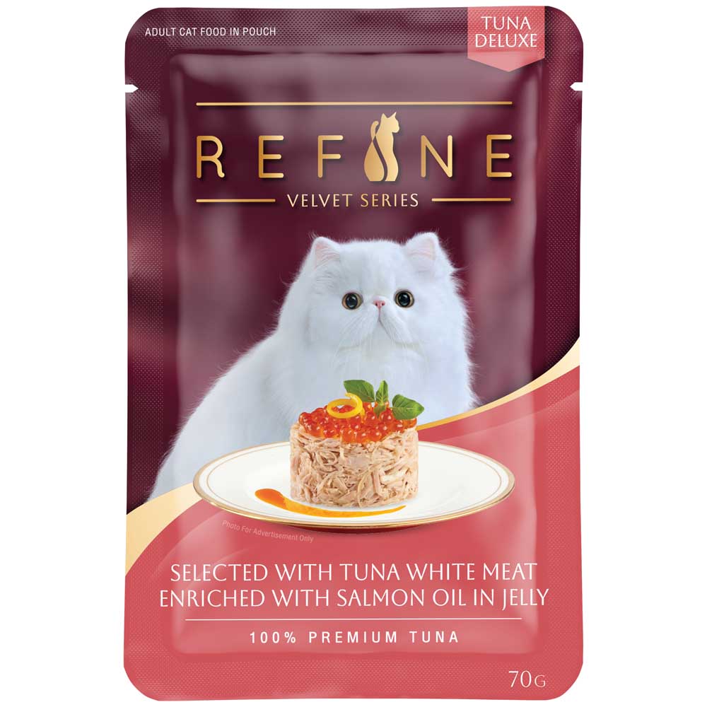 SmartHeart Refine Velvet Tuna Whitemeat with Salmon Oil in Jelly Pouch Cat Food 70g x 12