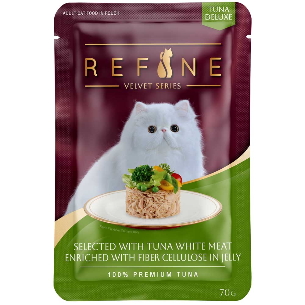 SmartHeart Refine Velvet Tuna Whitemeat with Fiber Cellulose in Jelly Pouch Cat Food 70g x 12