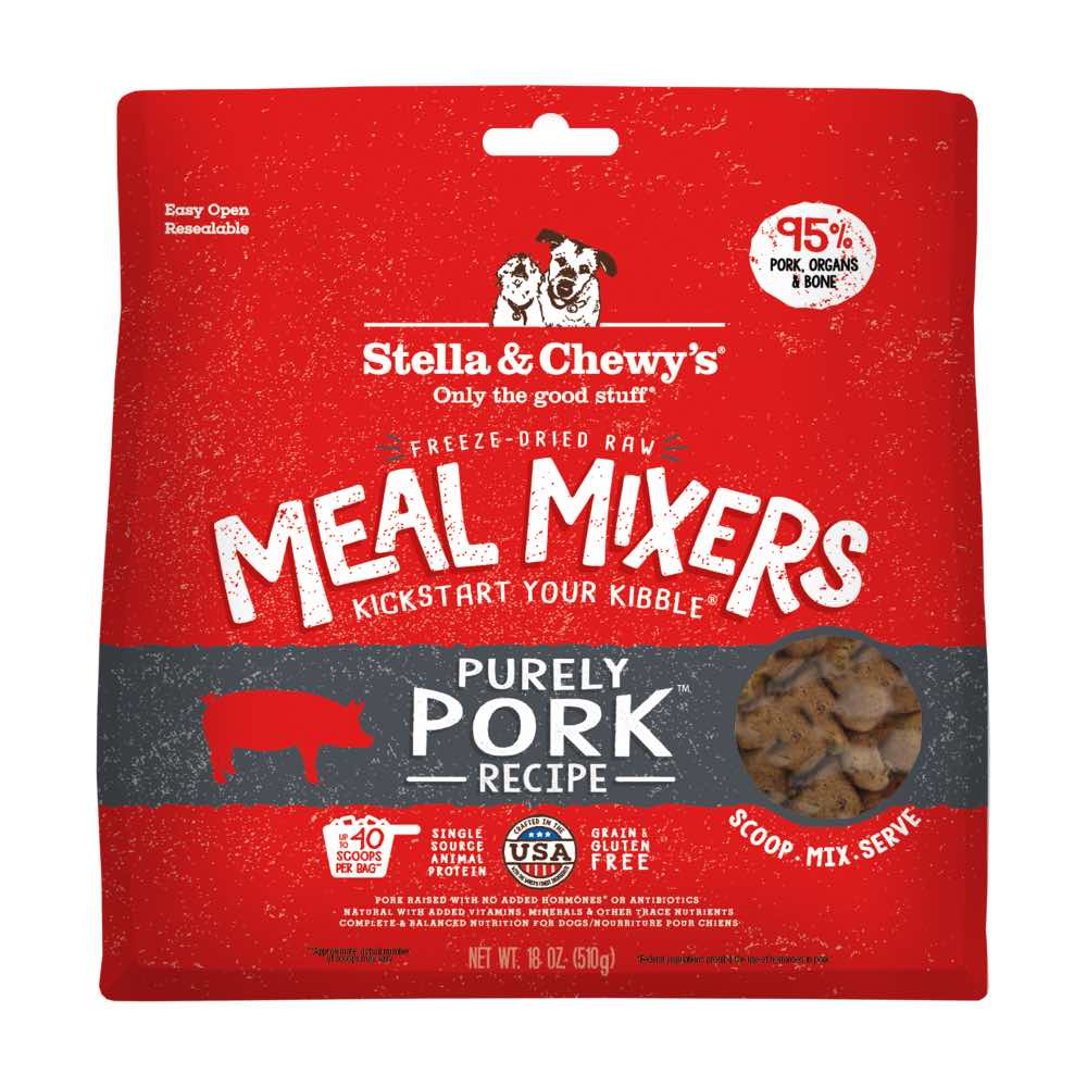 Stella & Chewy’s Meal Mixers Purely Pork Freeze-Dried Dog Food 18oz
