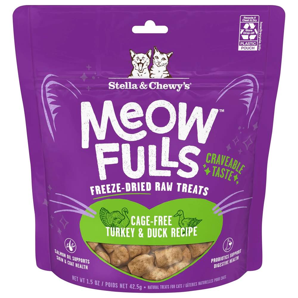 Stella & Chewy’s Meowfulls Turkey & Duck Recipe Freeze-Dried Cat Treats 1.5oz