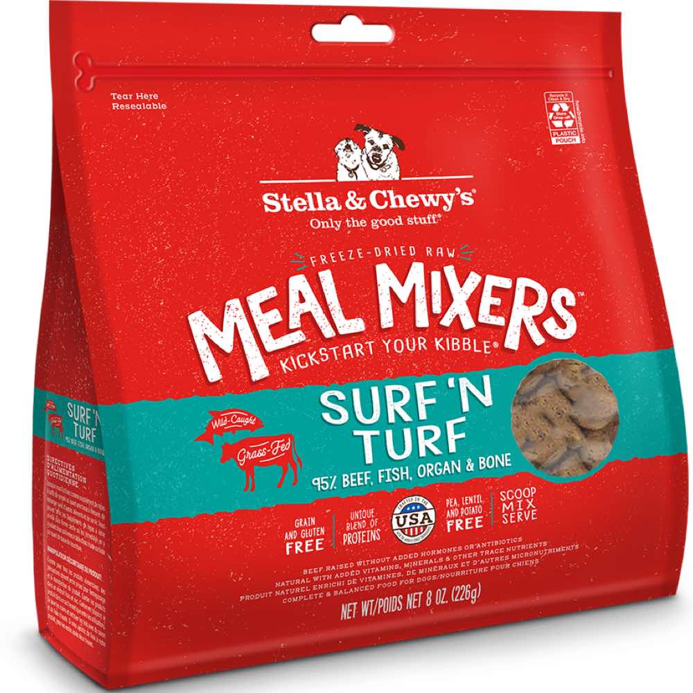 Stella & Chewy’s Surf & Turf Meal Mixers Grain-Free Freeze-Dried Raw ...