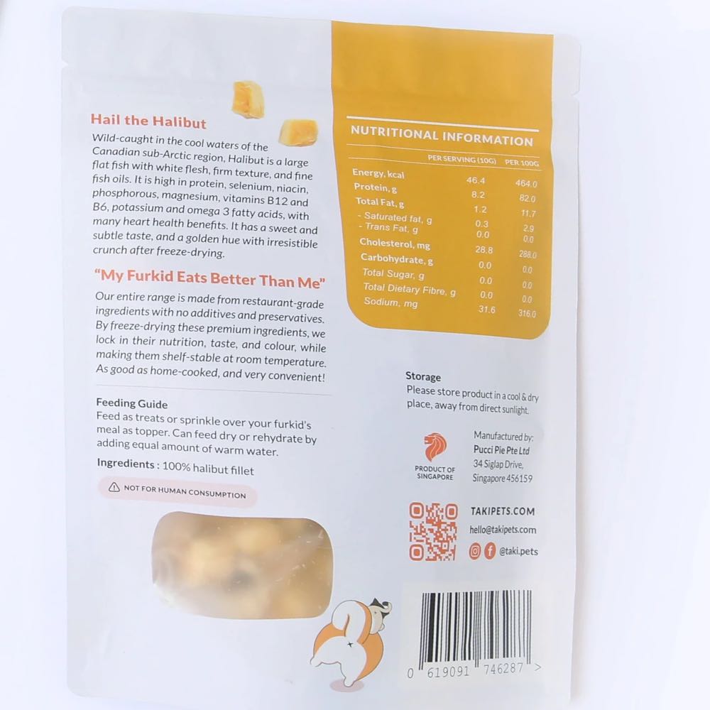 Taki Canadian Halibut Fish Freeze-Dried Treats For Cats & Dogs 50g