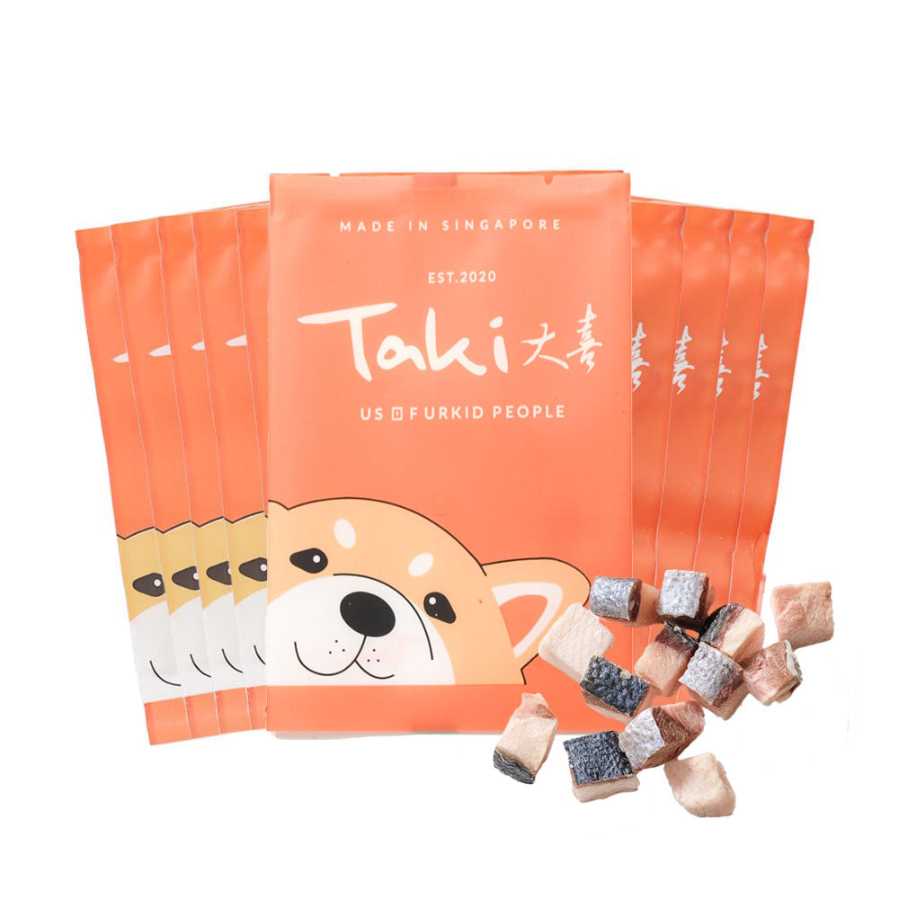Taki Hamachi Yellowtail Fish Freeze-Dried Treats For Cats & Dogs (10 Packets) 90g
