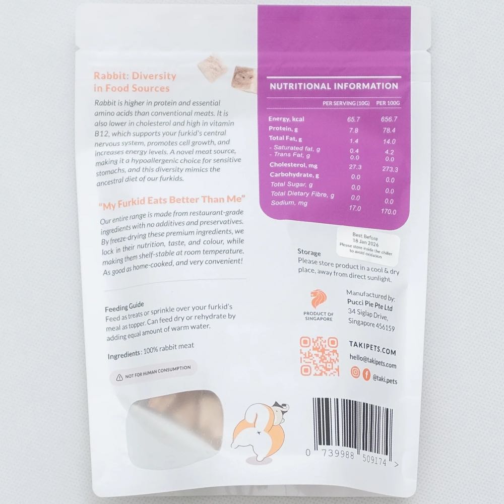 Taki Rabbit Cubes Freeze-Dried Treats For Cats & Dogs 50g