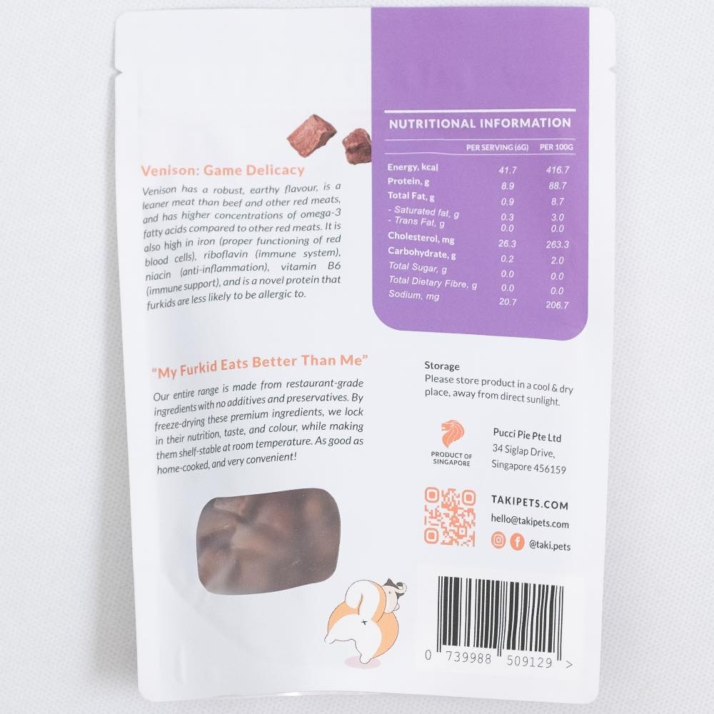 Taki Venison Cubes Freeze-Dried Treats For Cats & Dogs 50g