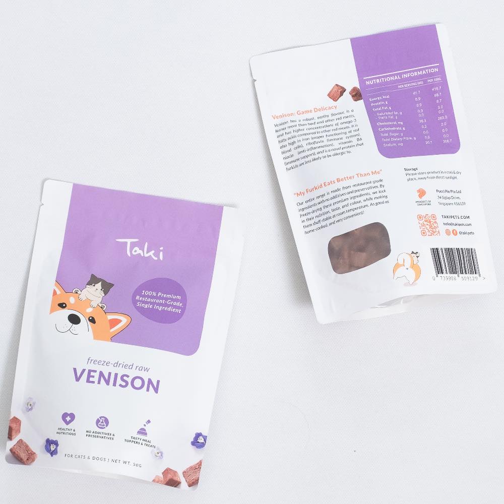 Taki Venison Cubes Freeze-Dried Treats For Cats & Dogs 50g