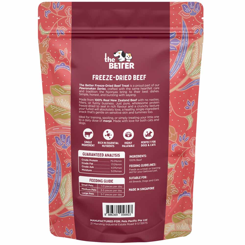 The Better Beef Freeze Dried Treats For Cats & Dogs 50g - Kohepets