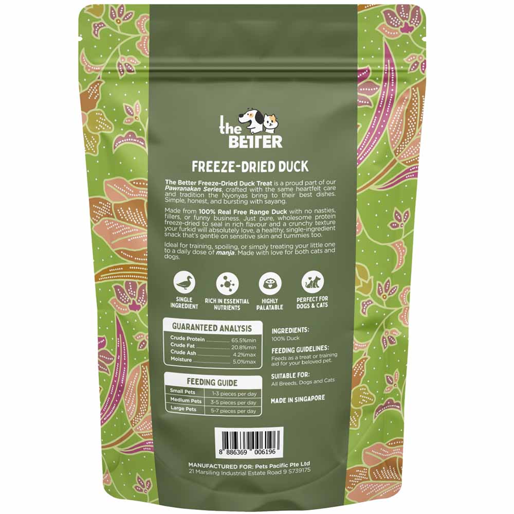 The Better Duck Freeze Dried Treats For Cats & Dogs 50g - Kohepets
