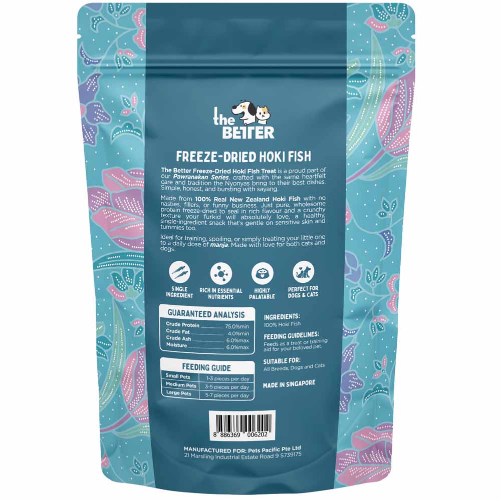 The Better Hoki Fish Freeze Dried Treats For Cats & Dogs 50g - Kohepets