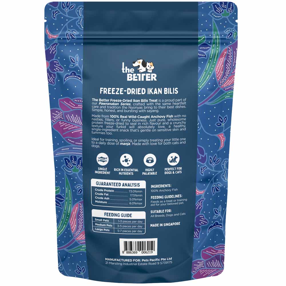 The Better Anchovy (Ikan Bilis) Freeze Dried Treats For Cats & Dogs 30g - Kohepets