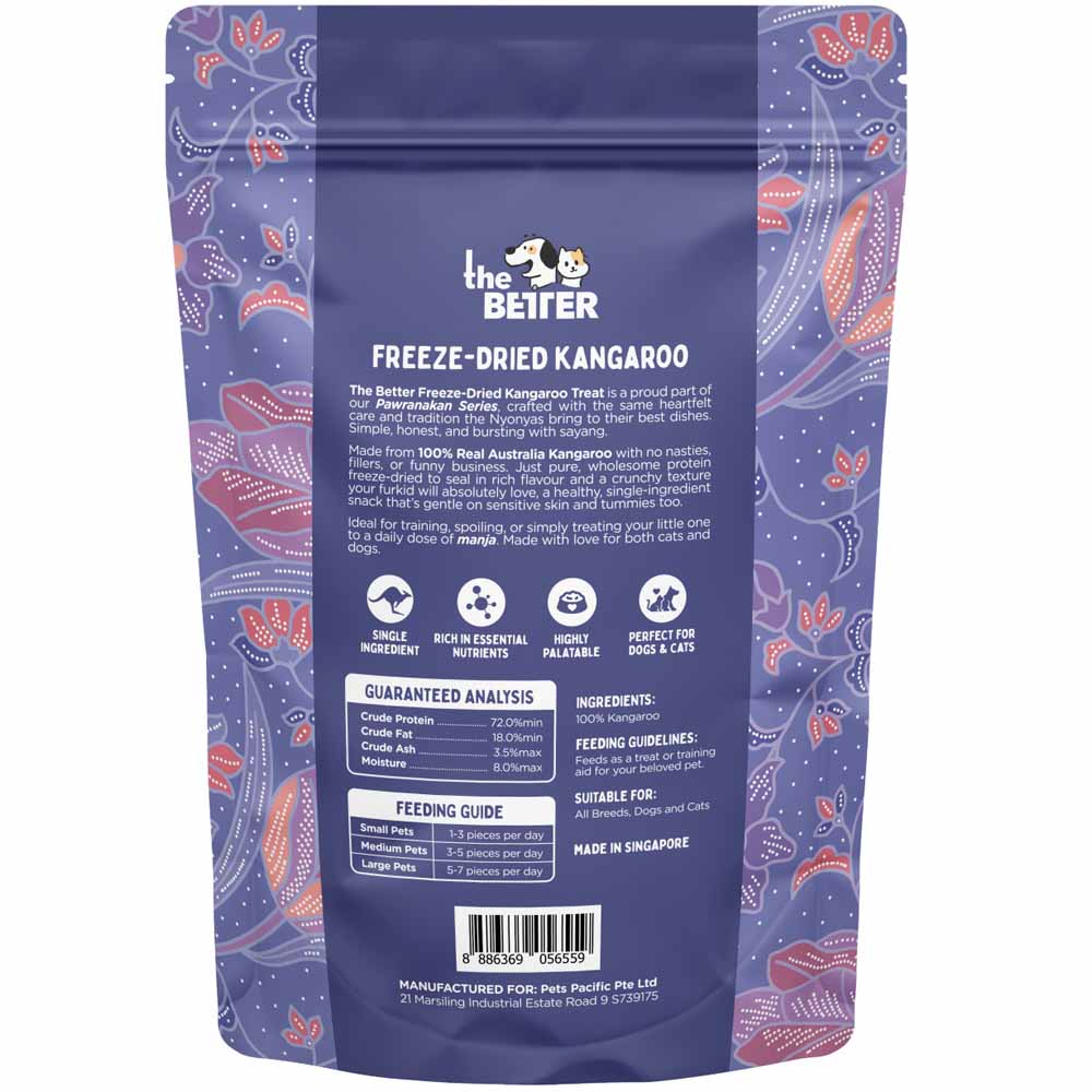 The Better Kangaroo Freeze Dried Treats For Cats & Dogs 50g