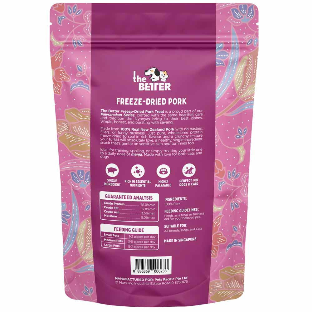 The Better Pork Freeze Dried Treats For Cats & Dogs 50g - Kohepets