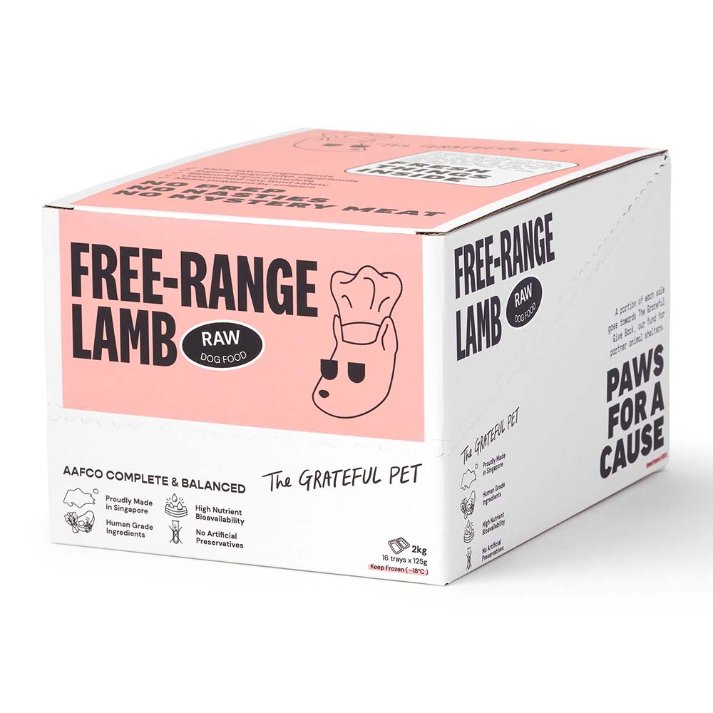10% OFF: The Grateful Pet Raw Free-Range Lamb Frozen Dog Food 2kg