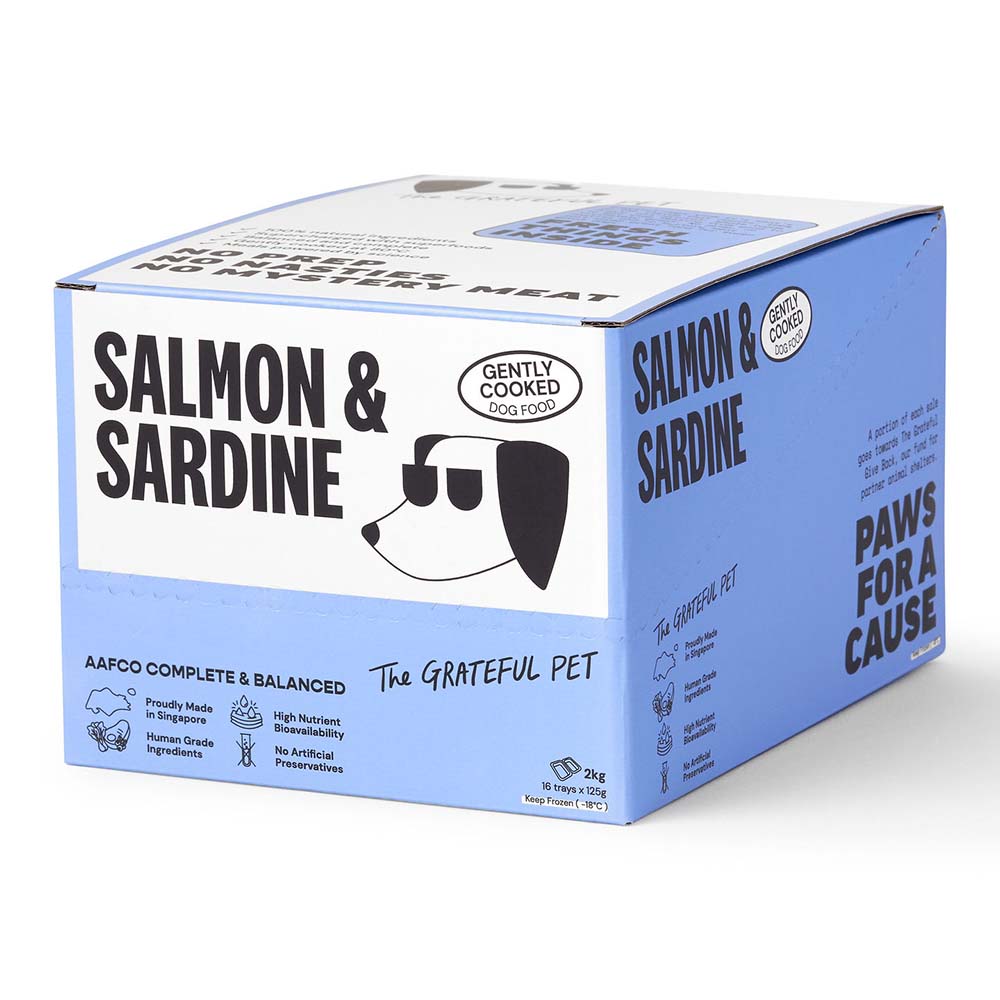 10% OFF: The Grateful Pet Gently Cooked Salmon & Sardine Frozen Dog Food 2kg