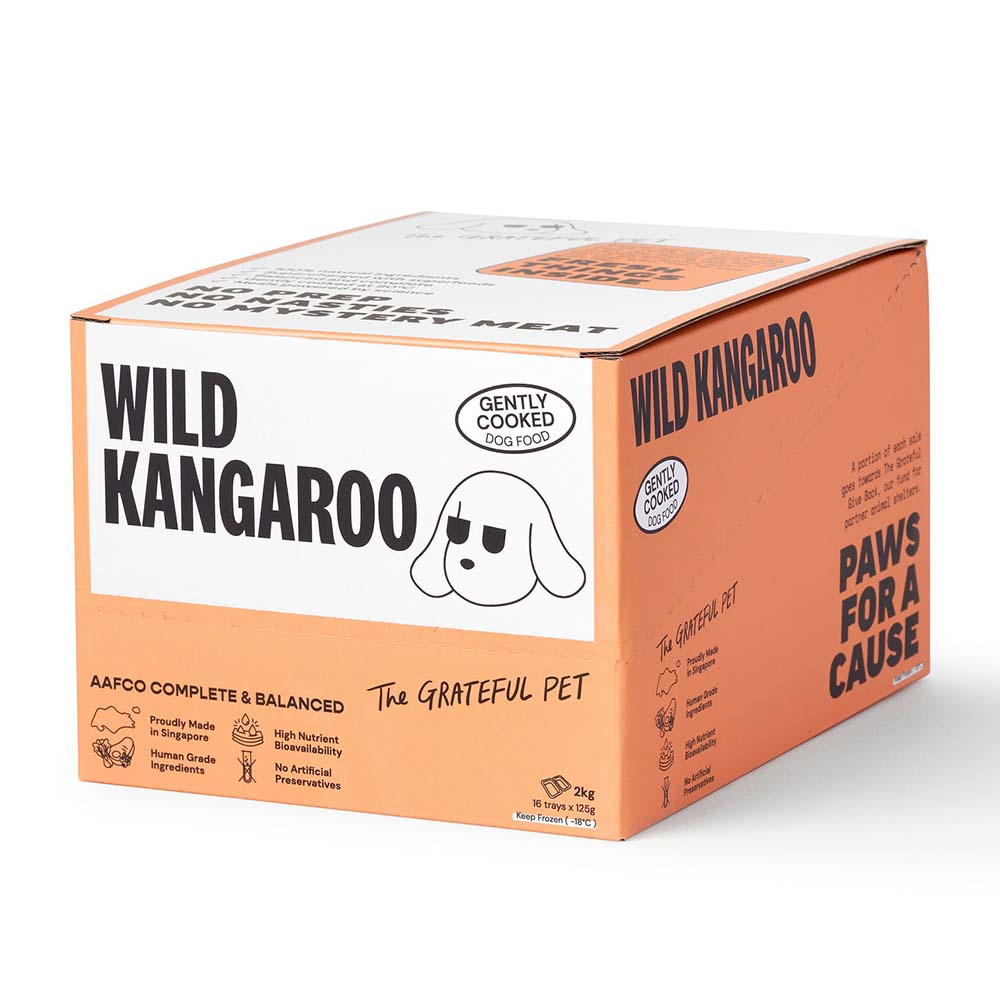 10% OFF: The Grateful Pet Gently Cooked Wild Kangaroo Frozen Dog Food 2kg