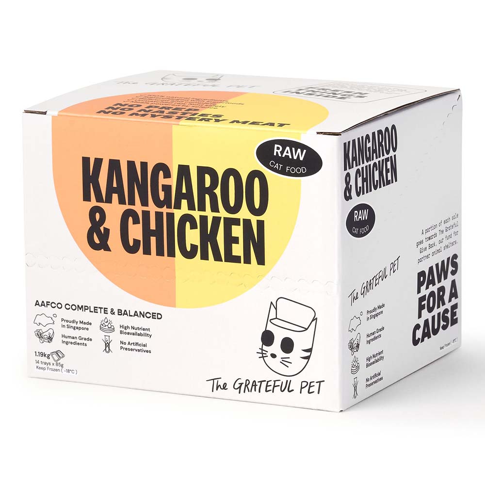 10% OFF: The Grateful Pet Raw Kangaroo & Chicken Frozen Cat Food 1.02kg