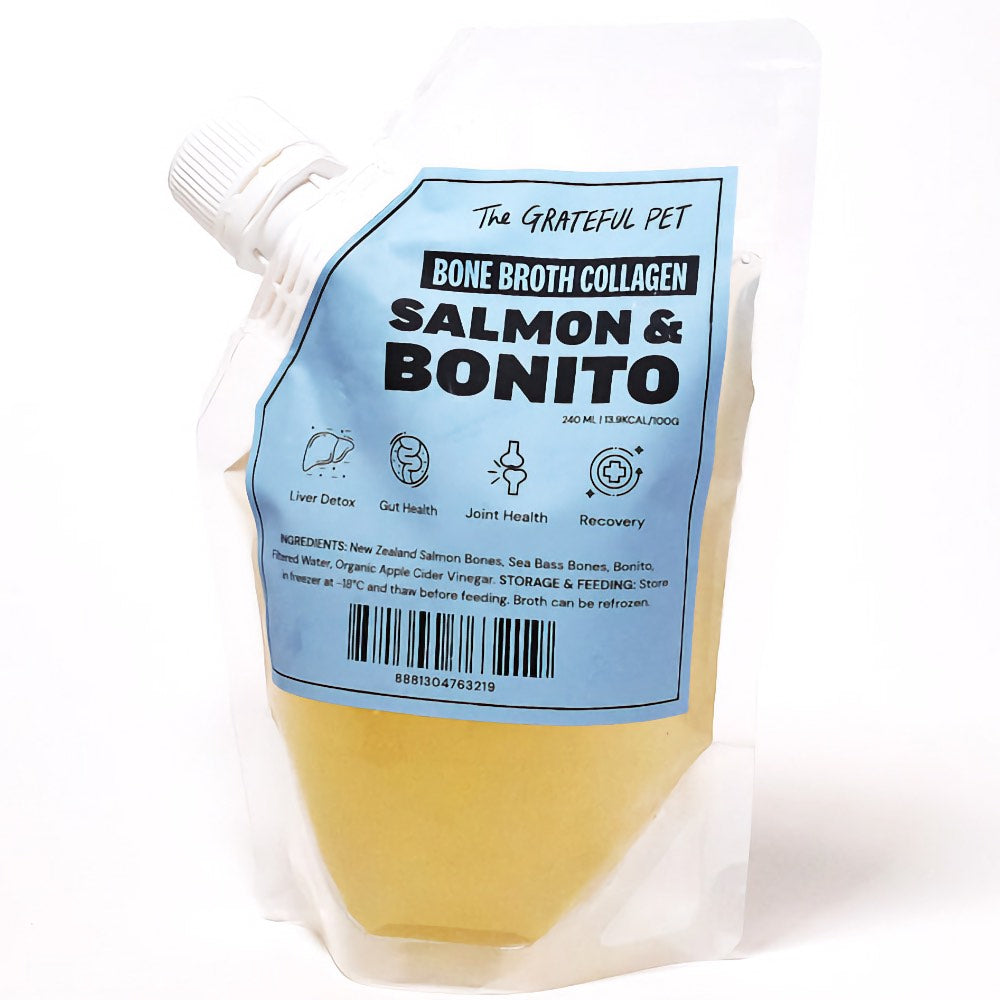 The Grateful Pet Salmon Bonito Frozen Bone Broth Collagen 240ml - Kohepets