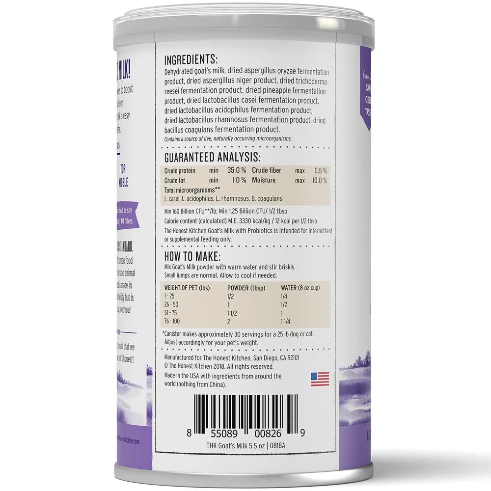 Goat Instant The Honest Kitchen Pro Bloom Instant Goat's Milk for Dogs and Cats 6oz ...