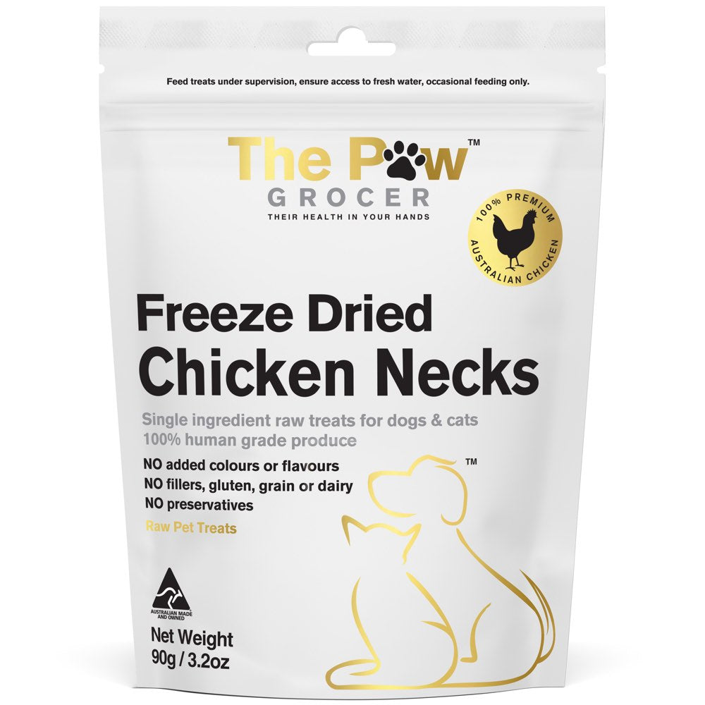 25% OFF: The Paw Grocer Chicken Necks Freeze-Dried Treats For Cats & Dogs 90g