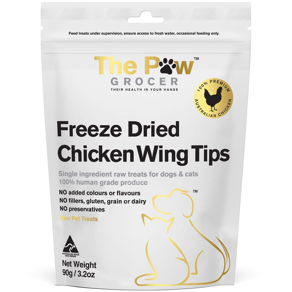 25% OFF: The Paw Grocer Chicken Wing Tips Freeze-Dried Treats For Cats & Dogs 90g