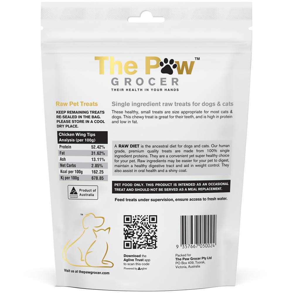 25% OFF: The Paw Grocer Chicken Wing Tips Freeze-Dried Treats For Cats & Dogs 90g