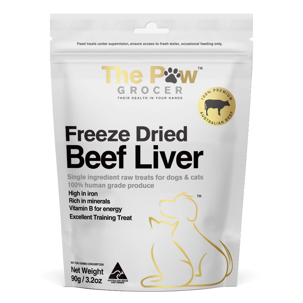 25% OFF: The Paw Grocer Beef Liver Freeze-Dried Treats For Cats & Dogs 90g - Kohepets