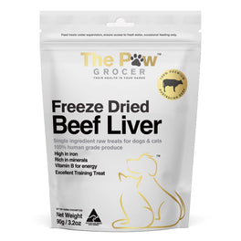 25% OFF: The Paw Grocer Beef Liver Freeze-Dried Treats For Cats & Dogs 90g - Kohepets