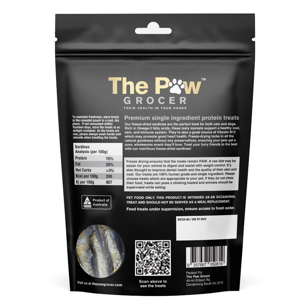 25% OFF: The Paw Grocer Sardines Freeze-Dried Treats For Cats & Dogs 72g