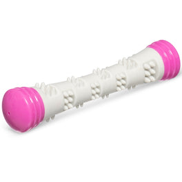 Totally Pooched Chew'n Squeak Rubber Stick Dog Toy (Pink)