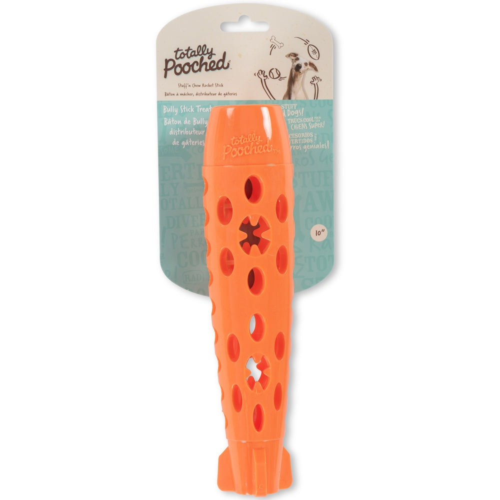 Totally Pooched Stuff'n Chew Rocket Stick Dog Toy (Orange)