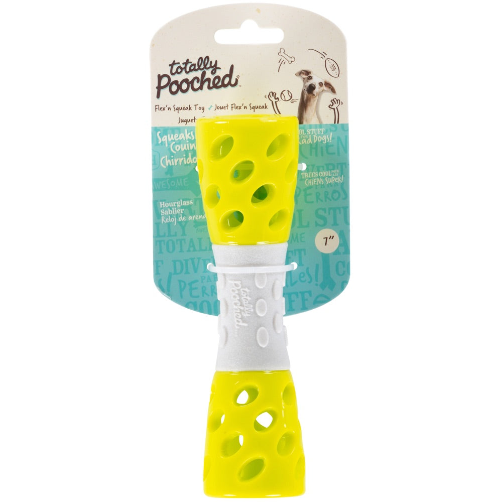 Totally Pooched Toss'n Stuff Rubber Hourglass Dog Toy (Green)