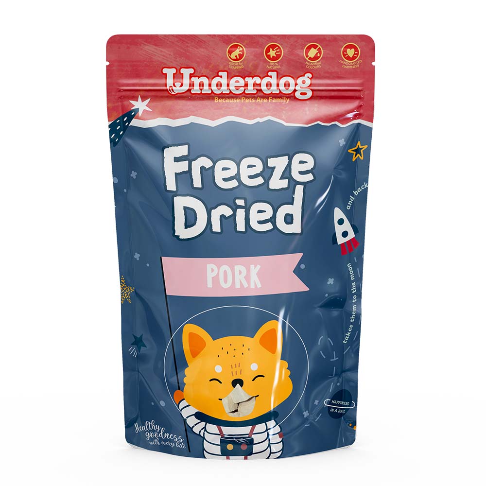 Underdog Pork Freeze-Dried Grain-Free Dog Treats 60g - Kohepets