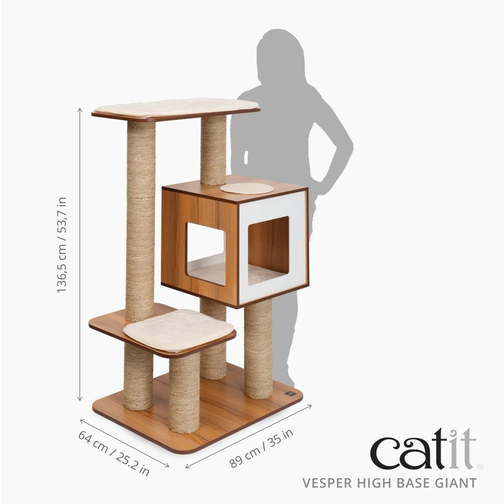 Catit Vesper V-High Base Giant In Walnut Cat Condo