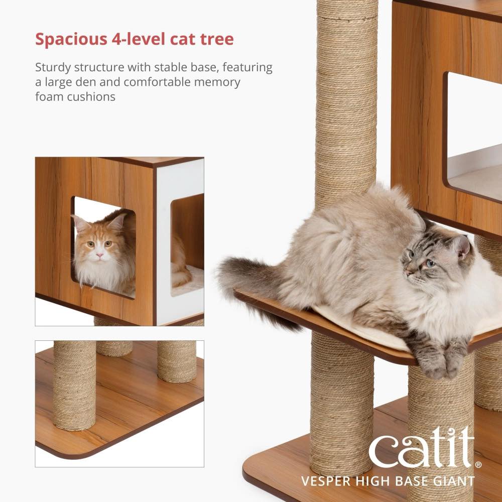 Catit Vesper V-High Base Giant In Walnut Cat Condo
